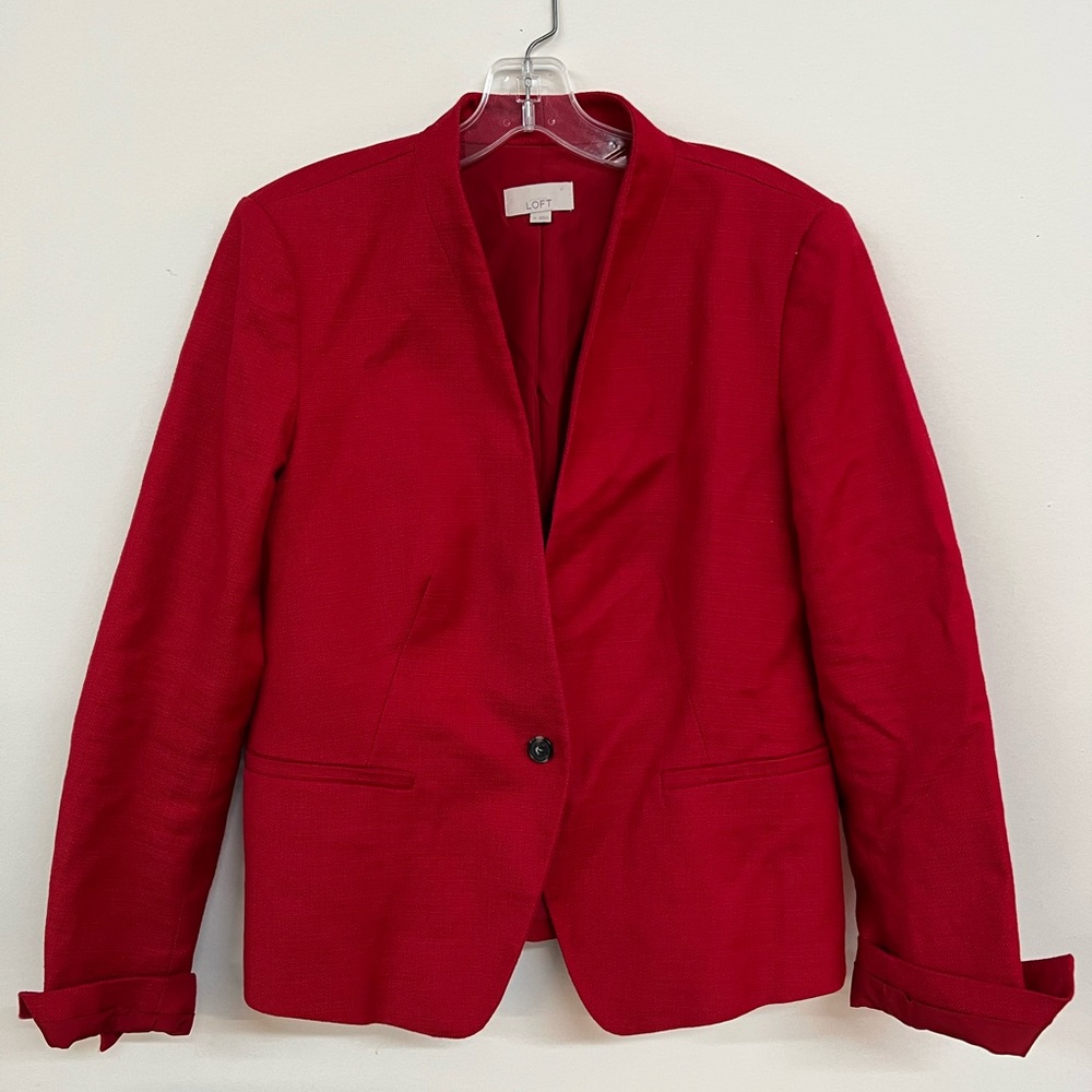 Red Ann Taylor LOFT Women’s Blazer Size 10